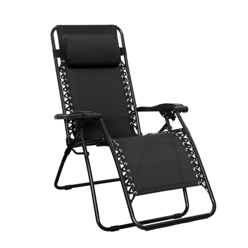 Amazon Basics Zero Gravity Relaxing Chair, Lightweight, , ‎90 x 66 x 110 cm, Black