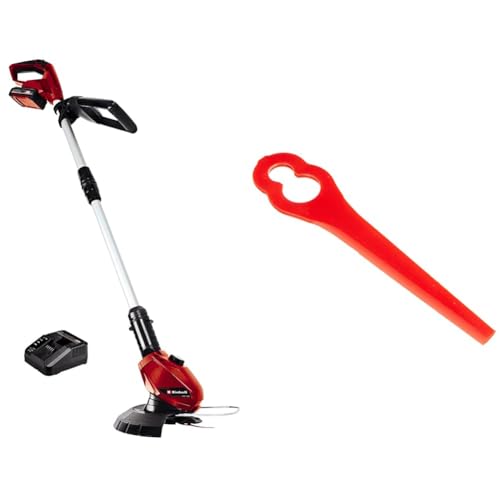 Einhell Power X-Change 18V Cordless Strimmer With Battery And Charger - 24cm Cutting Width, Lightweight Cordless Grass Trimmer and Lawn Edger, Includes 40 x Blades - GE-CT 18 Li Garden Strimmer