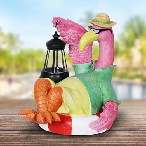 Flamingo Garden Statue With Solar Lamp