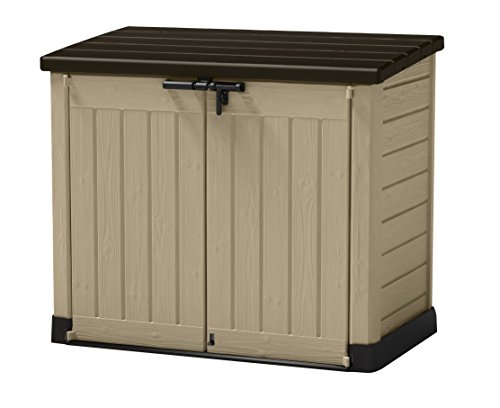Store It Out Max Keter Outdoor Garden Storage Shed, Beige and Brown, 145.5 x 82 x 125 cm (L x H x W)