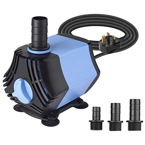 BAITAI 1500L/H Submersible Water Pump,30W Water Feature Pump for Aquarium Fountains Pool Fish Tank Pond with 3 Nozzles
