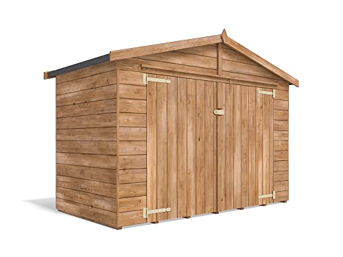 7x4FT Outdoor Bike Shed Fully Pressure Treated Garden Bicycle Storage With Roof Felt - Ariane