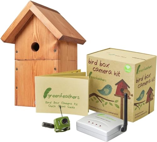 Green Feathers Bird Box Outdoor 700 TVL Camera With Wireless Transmission, Wireless Receiver, Watch on your TV (Bird Box Camera, Wireless Transmission Starter Pack (Old Model))