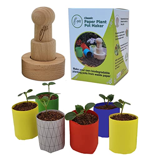 e-pots Paper Plant Pot Maker In plastic free packaging to reduce garden plastic use. The fun simple way to create fully biodegradable pots from newspaper and scrap paper. Great Gift for Gardeners