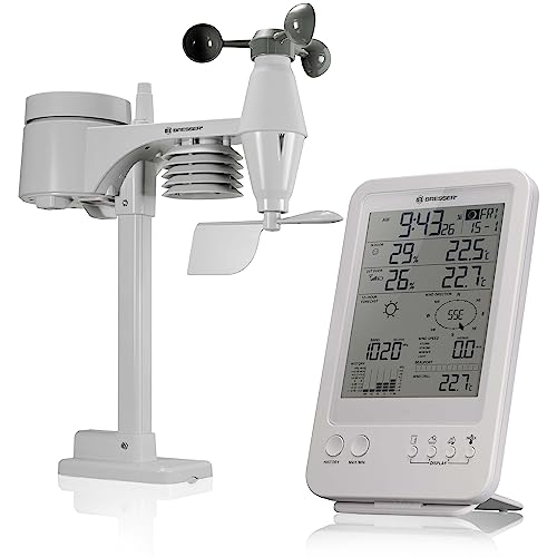 Bresser Weather Station 5-in-1 with Outdoor Sensor and German DCF Radio Control Clock and Manual Mode For UK, White