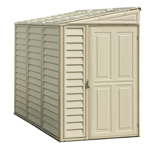 Duramax SideMate 4 x 8 Plastic Garden Shed with Foundation Kit - Ivory - 15 Years Warranty