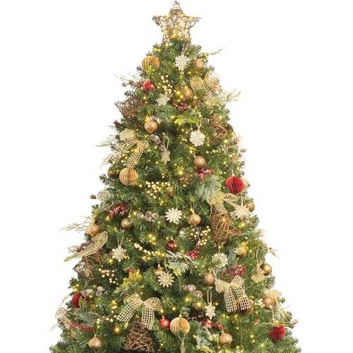 Artificial Christmas Tree with Decoration Ornaments Set (Woodland, 2.1m)