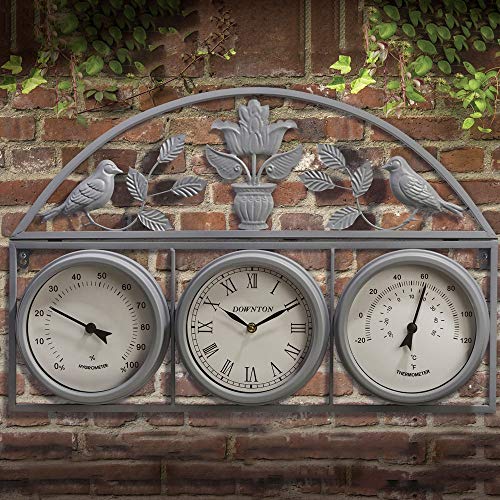 3-in-1 Garden Wall Weather Station Clock