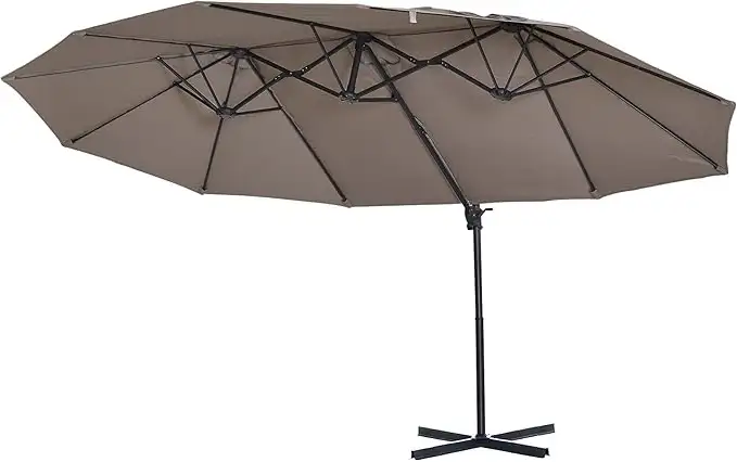 Retractable Awning Over Hanging Parasol