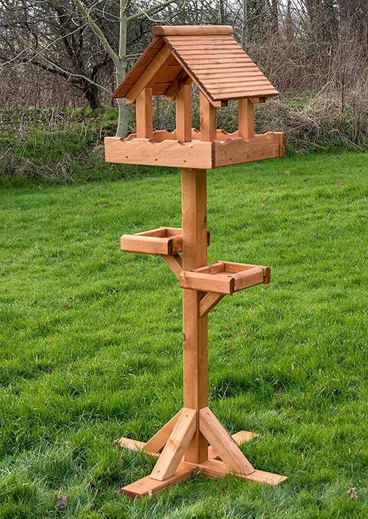 Riverside Triple Platform - Wooden Bird Table