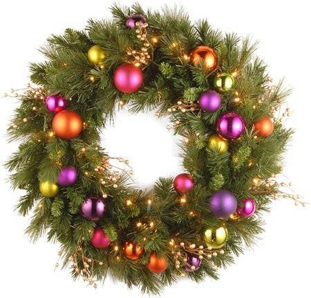 Outdoor Christmas Wreath With Lights