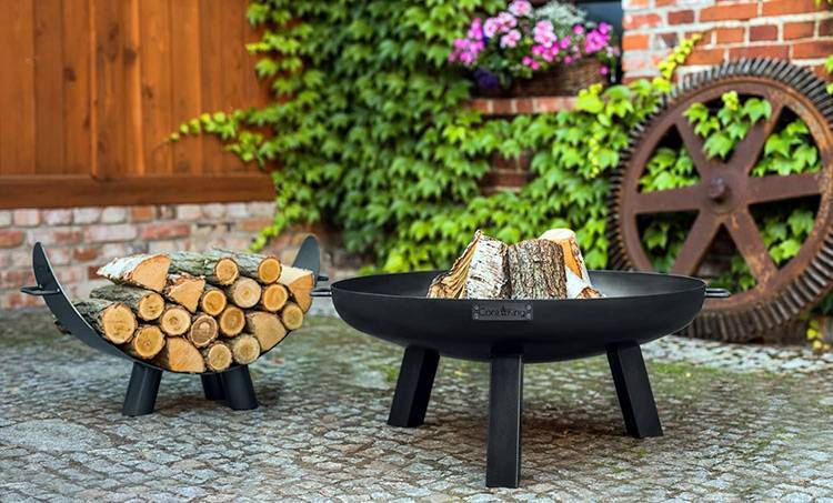 Best Outdoor Furniture - CookKing Vuurschaal Polo Fire Pit Filled with Logs