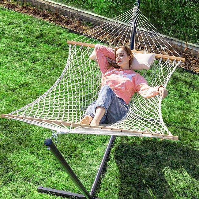 Best Outdoor Furniture - Lady on a Rope Hammock