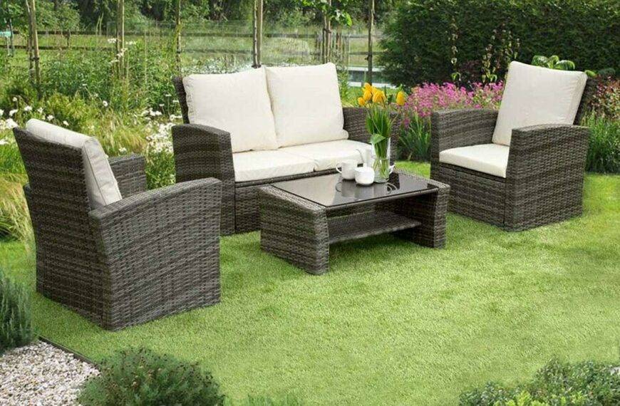 Best Garden Furniture - Veggo Scandi Rattan 4 Piece Garden Patio Furniture
