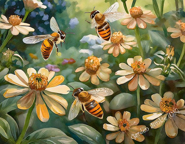 Bees on a Flower - Art