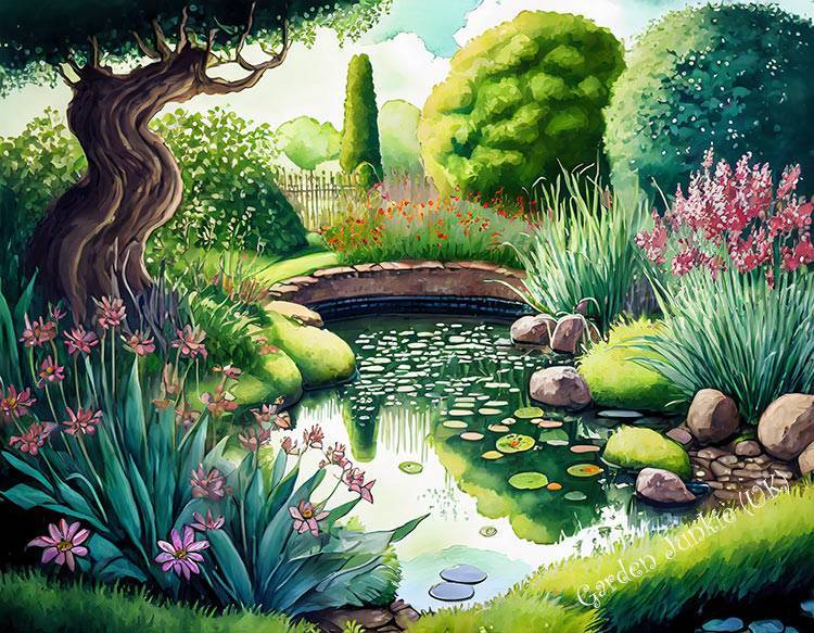 Ponds - Pond in Englisg Garden Art Form