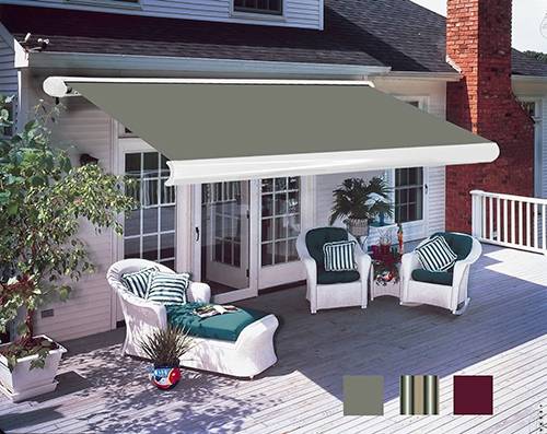 Retractable Awning Over Hanging Parasol