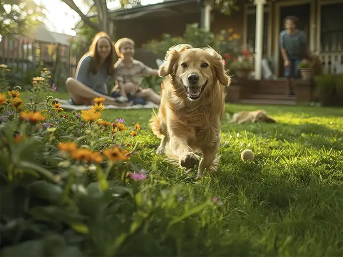 Are Coffee Grounds Good for Plants; Labrador Dog in a Garden