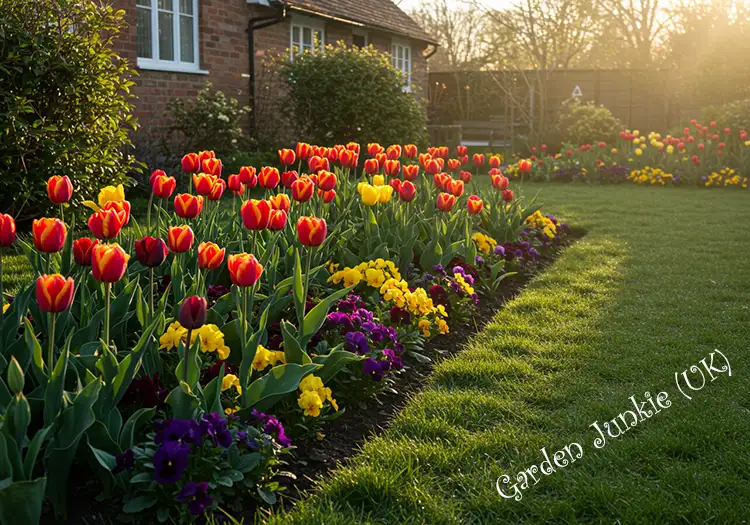 Tulip Plants in a flower bed