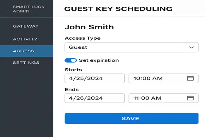 Digital key management interface for rental property owners