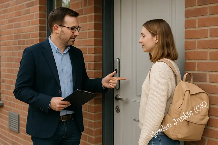 Best Smart Locks for Rental Properties- Landlord explaining a smart lock to a tenant.