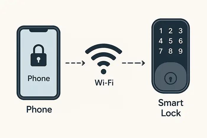 Smart Lock Diagram Communication with Mobile Phone
