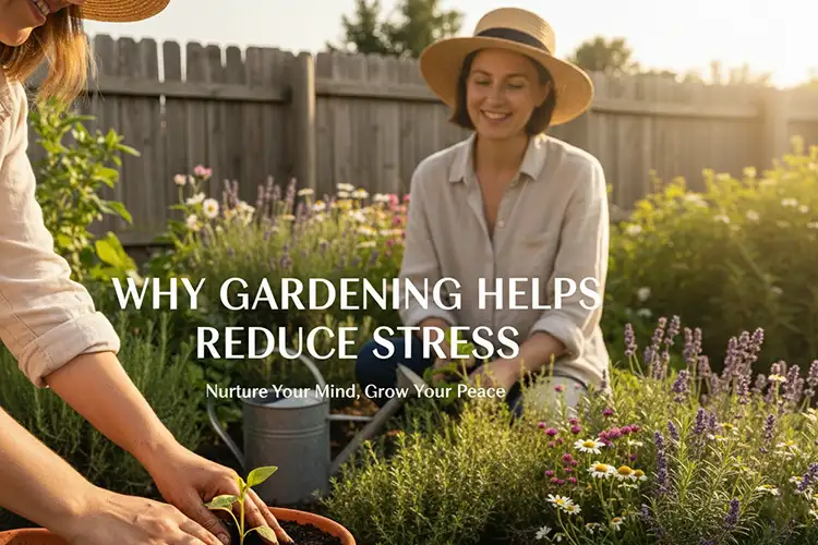 Why Gardening Helps Reduce Stress- Two women in a garden